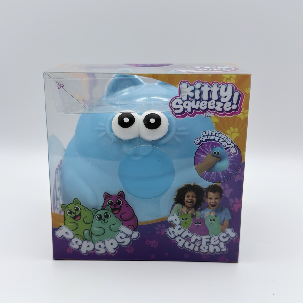 Kitty Squeeze Blue PPNC Five Below Viral Squishy Sensory/Stress Relief Toy NIB